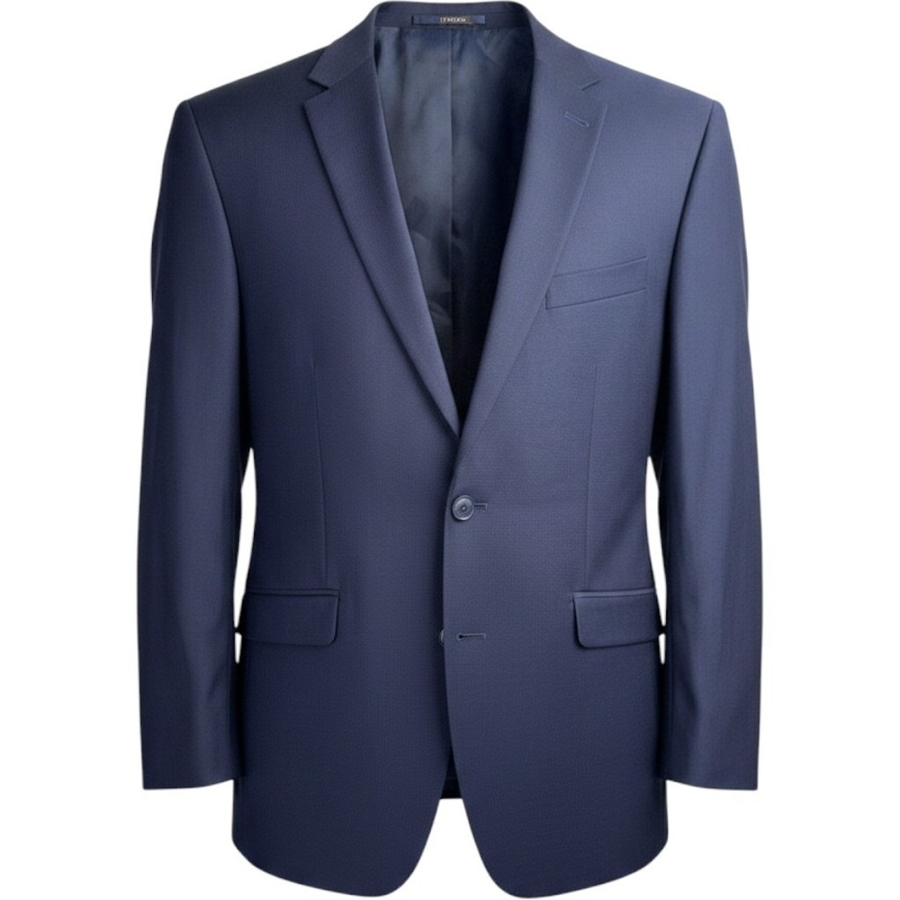 Reaction Kenneth Cole Blazer Mens 42R Navy Techni-Cole Slim Fit Stretch Jacket